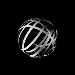 interconnected lines forming a dynamic sphere