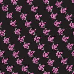 Pink & white froggy on black.