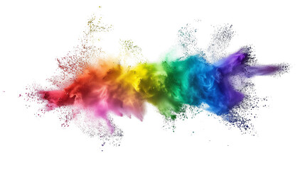 Colorful rainbow powder explosion. Generative AI