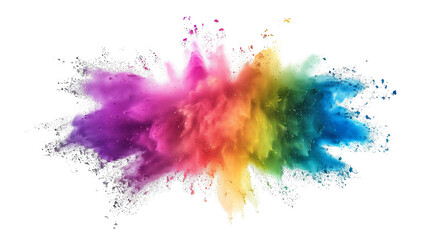 Colorful rainbow powder explosion. Generative AI