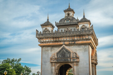 Patuxai means victory gate and is famous, Patuxai is located in Vientiane, Laos