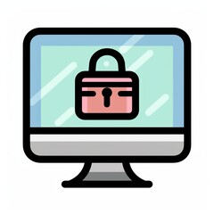 cyber security pad locker in  a modern computer website icon for an authentication proxy