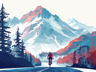 Exhilarating Solitude: A Cyclist's Journey through a Mountainous Wonderland