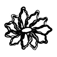 Flower Ink Brush Stroke Vector