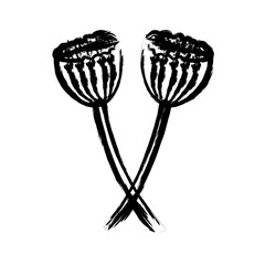 Flower Ink Brush Stroke Vector