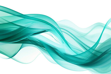 Obraz premium Teal wave illustration, abstract and smooth teal-colored wave on a white backdrop.
