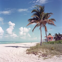 Fototapeta premium white sand beach, south beach in summer sunny days