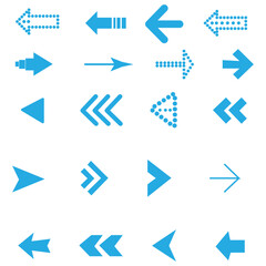 Blue arrows clean fresh air flow collection. Flat style curved arrow icon vector isolated. different kinds of arrow symbol indicator. for your apps, websites and UI or UX design & projects