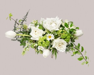 White flower bouquet, home decor