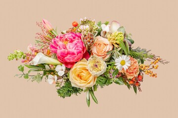Flower bouquet background, design space