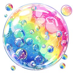 soap bubbles floating on air
