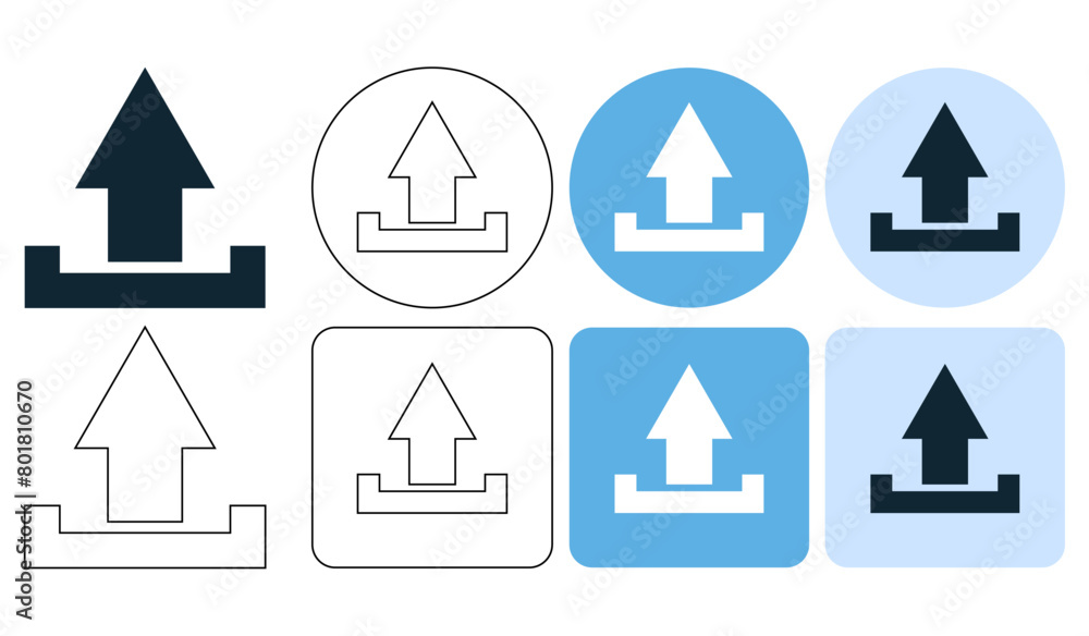 Aufkleber upload up arrow icon symbol ui and ux design, glyphs and stroke line icon