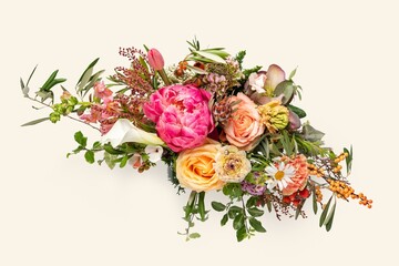 Flower bouquet background, design space