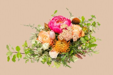 Flower bouquet background, design space