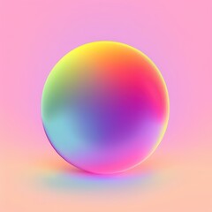 colorful gradient with neon sphere shape under surface