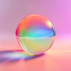 colorful gradient with neon sphere shape under surface