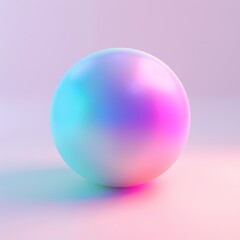 Obraz premium colorful gradient with neon sphere shape under surface