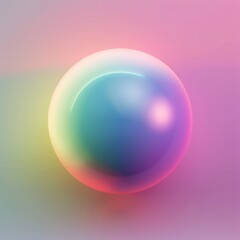colorful gradient with neon sphere shape under surface