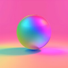 Fototapeta premium colorful gradient with neon sphere shape under surface