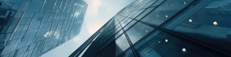 high tech building, glass facade, diagonal