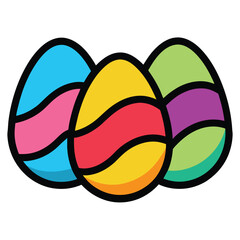 Set Of Colorful Easter Eggs vector design
