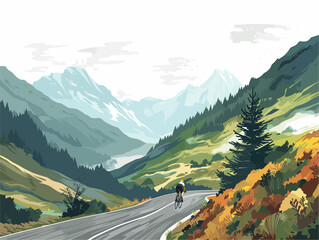 Exhilarating Mountain Descent: A Cyclist's Epic Journey Through Nature's Canvas