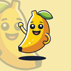 Banana Character Mascot Logo Illustration