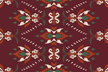 Ethnic ikat seamless pattern in tribal. Aztec geometric ethnic ornament print. Ikat pattern style. Design for background, wallpaper, illustration, fabric, clothing, carpet, textile, batik, embroidery.