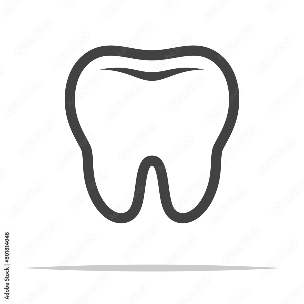Canvas Prints healthy tooth outline icon transparent vector isolated