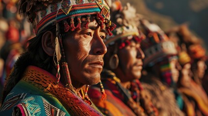 Fototapeta premium The Magnificence of Inti Raymi Peru Festival Revealed. Generative Ai.