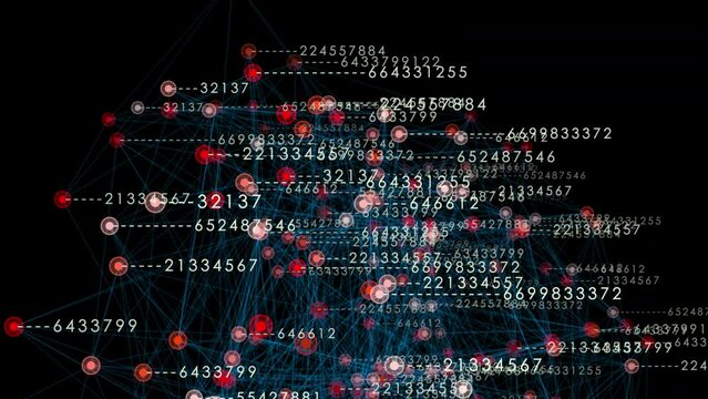 Numerous numbers float in the air against a black background