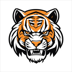 Angry tiger head mascot logo , tiger head vector
