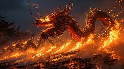 The Enigmatic Naga Fireball Festival of Thailand. Generative Ai.