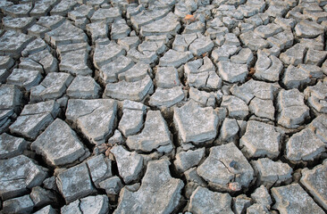 The clay floor is cracked and dry.