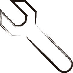 筆書きビジネスアイコン　レンチ