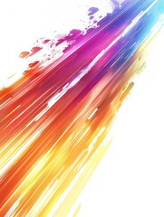 streak of prismatic colors, a camera effect captured over a white background