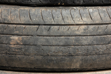 Close-up of old tire 