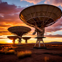 very large array of radio telescopes Socorro new Mexico, Picture of Radio Telescopes, generate ai
