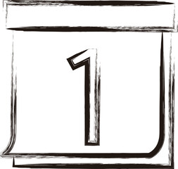 筆書きビジネスアイコン　日めくりカレンダー