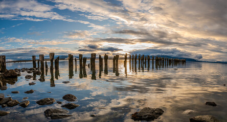 Old Pier in Puerto Natales City, Chile
