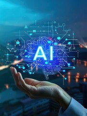 illustration graphic design logo showing AI