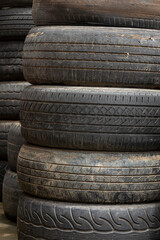 stack of old tires