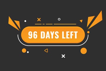 96 days to go countdown template. 96 day Countdown left days banner design. 96 Days left countdown timer