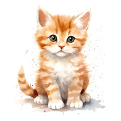 子猫の水彩イラスト