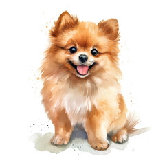 お座りして微笑むポメラニアン