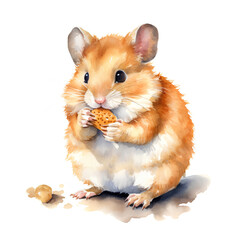 ハムスターの水彩イラスト