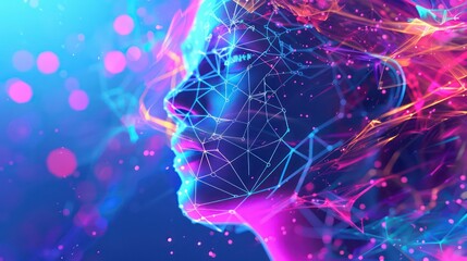 abstract neural network visuals design of futuristic marketing event