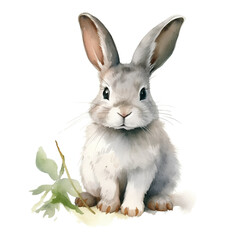 水彩で描いたウサギのイラスト