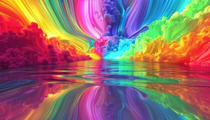 crazy colorflowing rainbow horizontal gradient of psychedlic neon all colors
