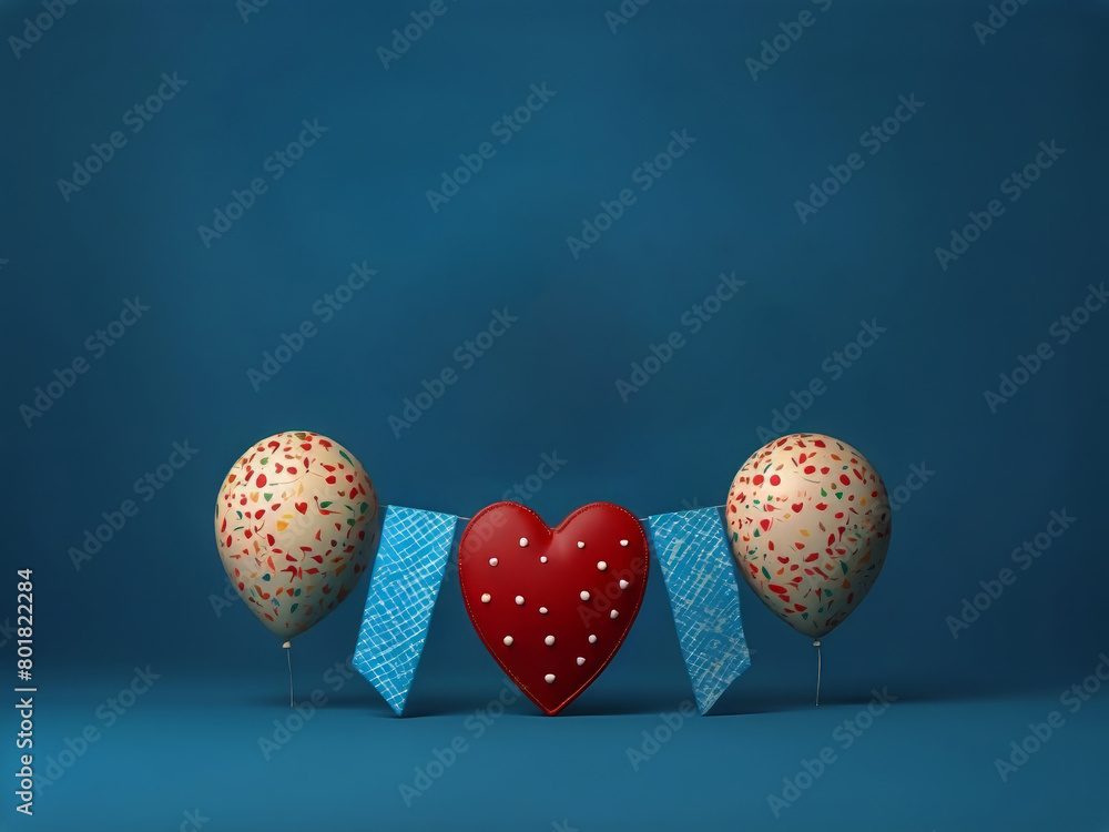 Fototapete 3d rendering. design a banner for father's day on a blue background with a copy space design.